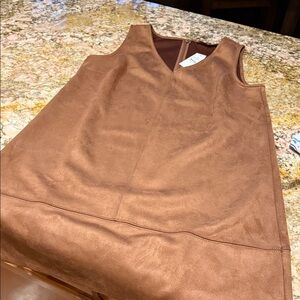 LOFT Brown Faux Suede Mini Dress
